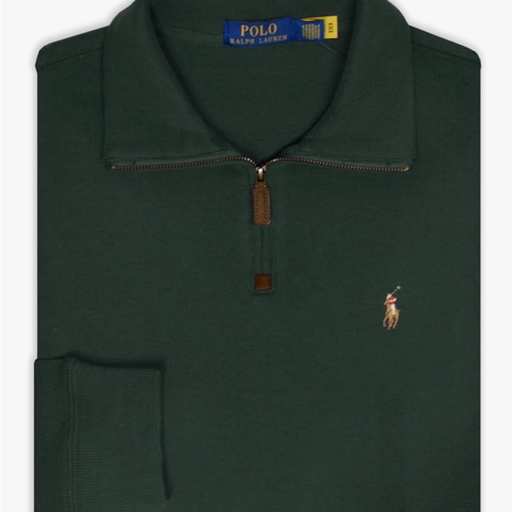 Polo by Ralph Lauren Men's Dark Green Quarter-Zip Pullover